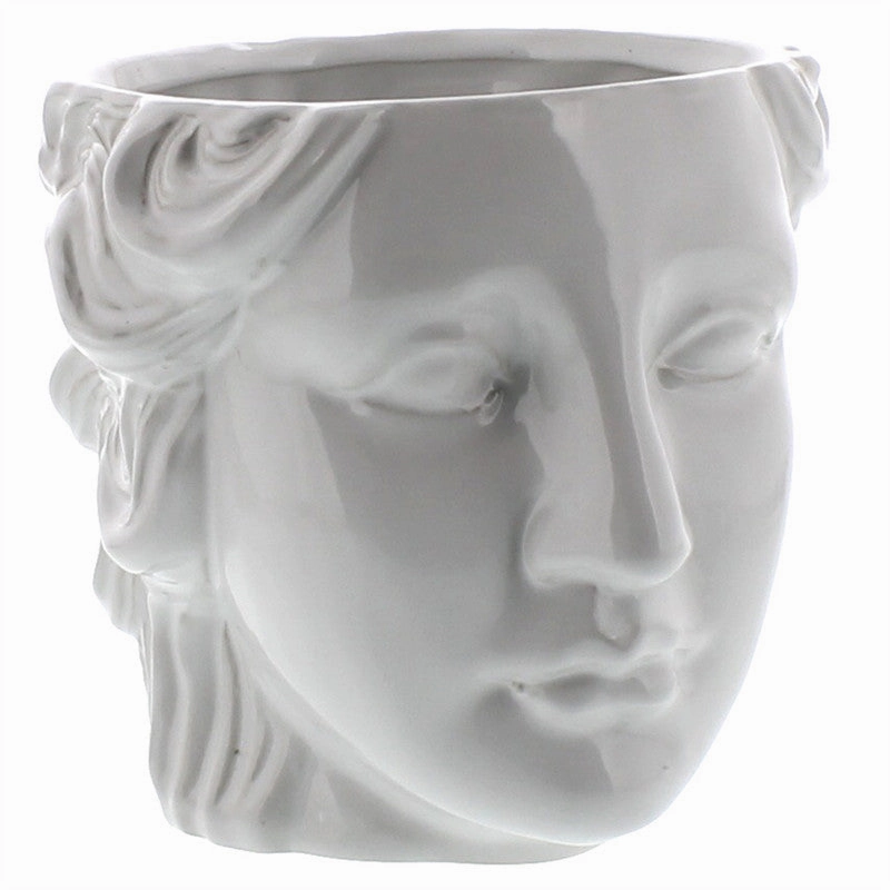 Juno Ceramic Head Cachepot - White Vase,Ceramic Vase