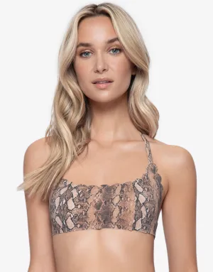 KaaReversible Seamless Wave Bikini Top - Animal