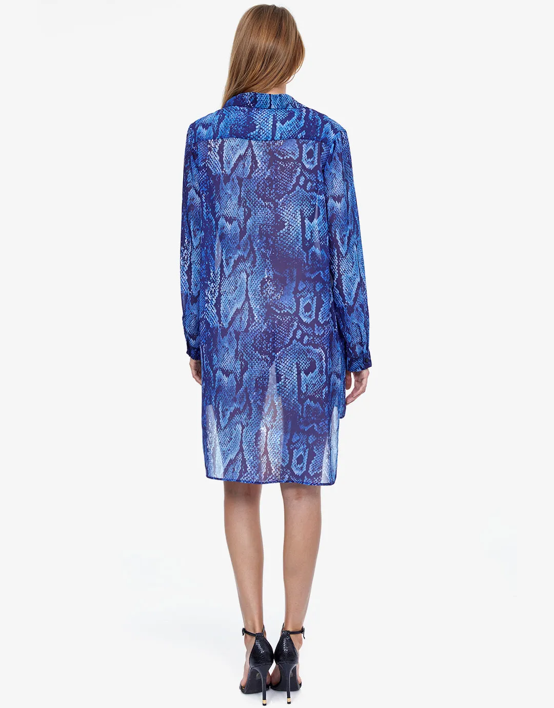 Kalahari High Low Beach Blouse - Blue