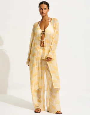 Kasbah Tie Front Cover Up - Ecru