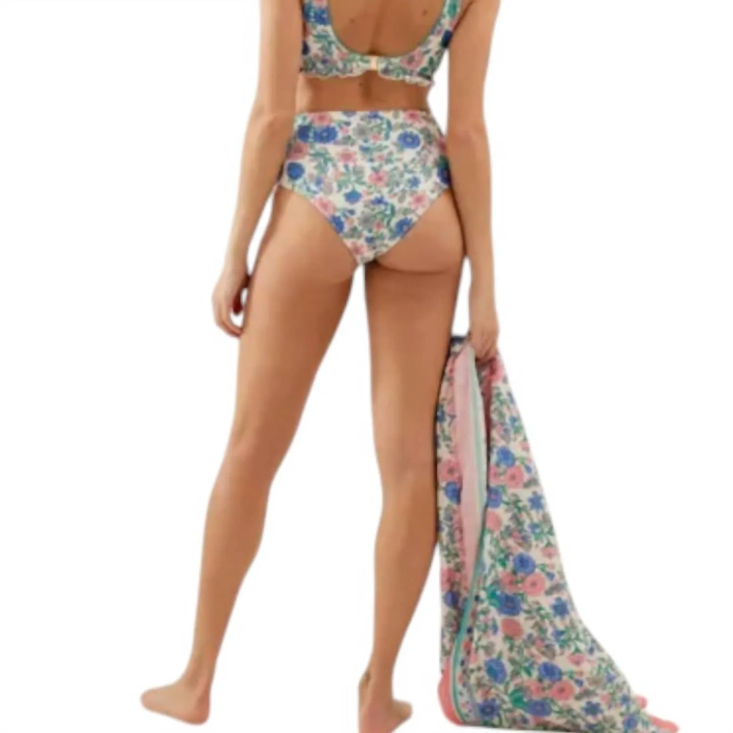 Kauai Bikini Bottom In Blue Summer Meadow