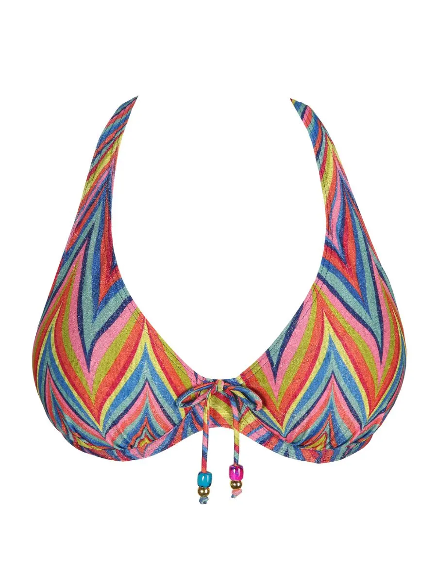 Kea Half Padded Plunge Bikini Top - Rainbow Paradise
