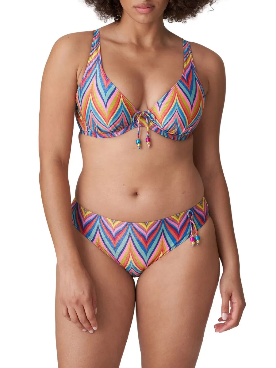 Kea Half Padded Plunge Bikini Top - Rainbow Paradise