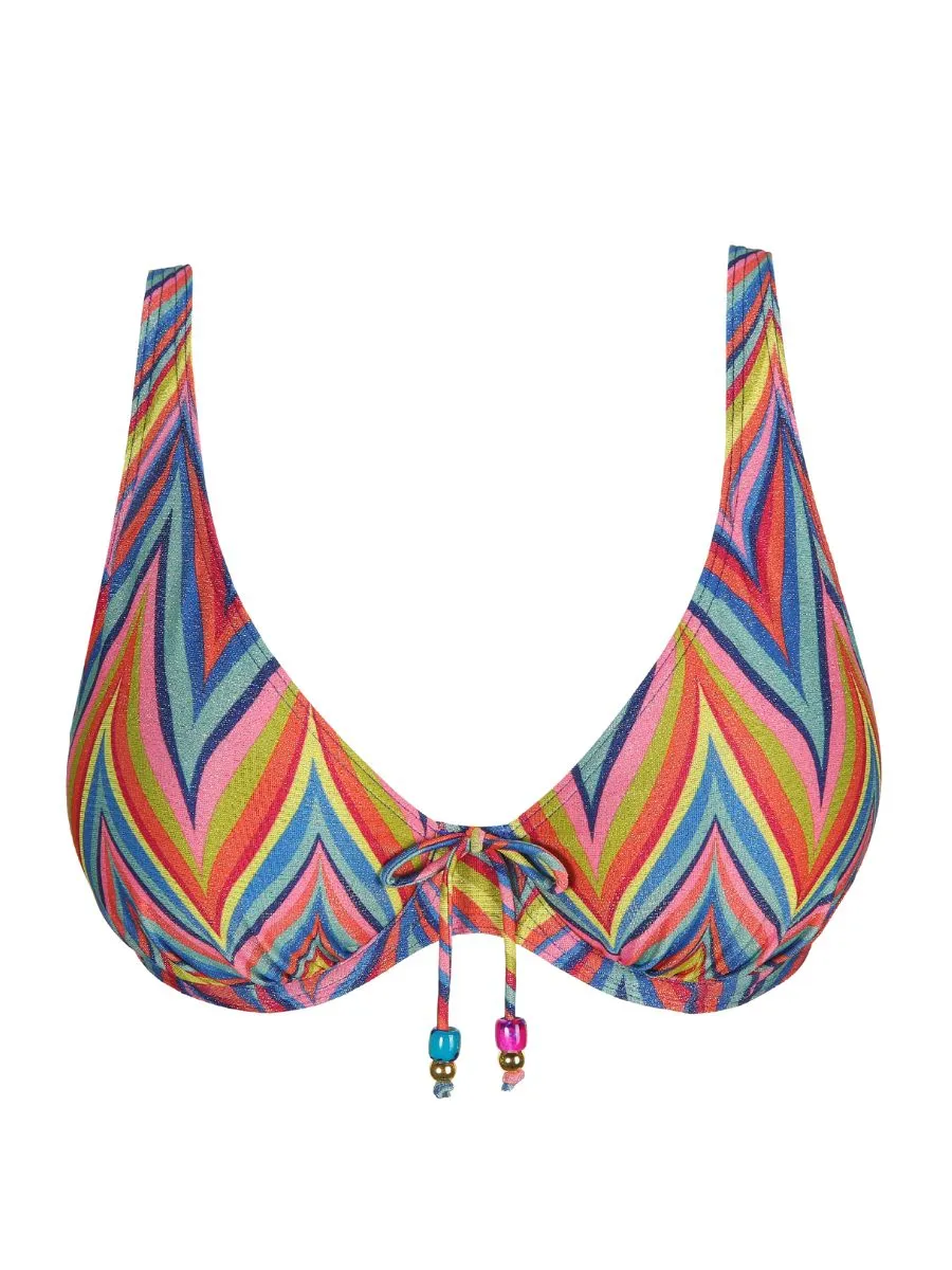 Kea Half Padded Plunge Bikini Top - Rainbow Paradise