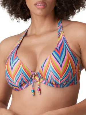 Kea Half Padded Plunge Bikini Top - Rainbow Paradise
