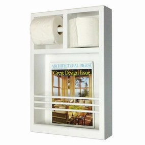 Key West Series 12 Surface Mounted Magazine Rack with Toilet Paper Holders Toilet Brush,Bathroom Cleaner