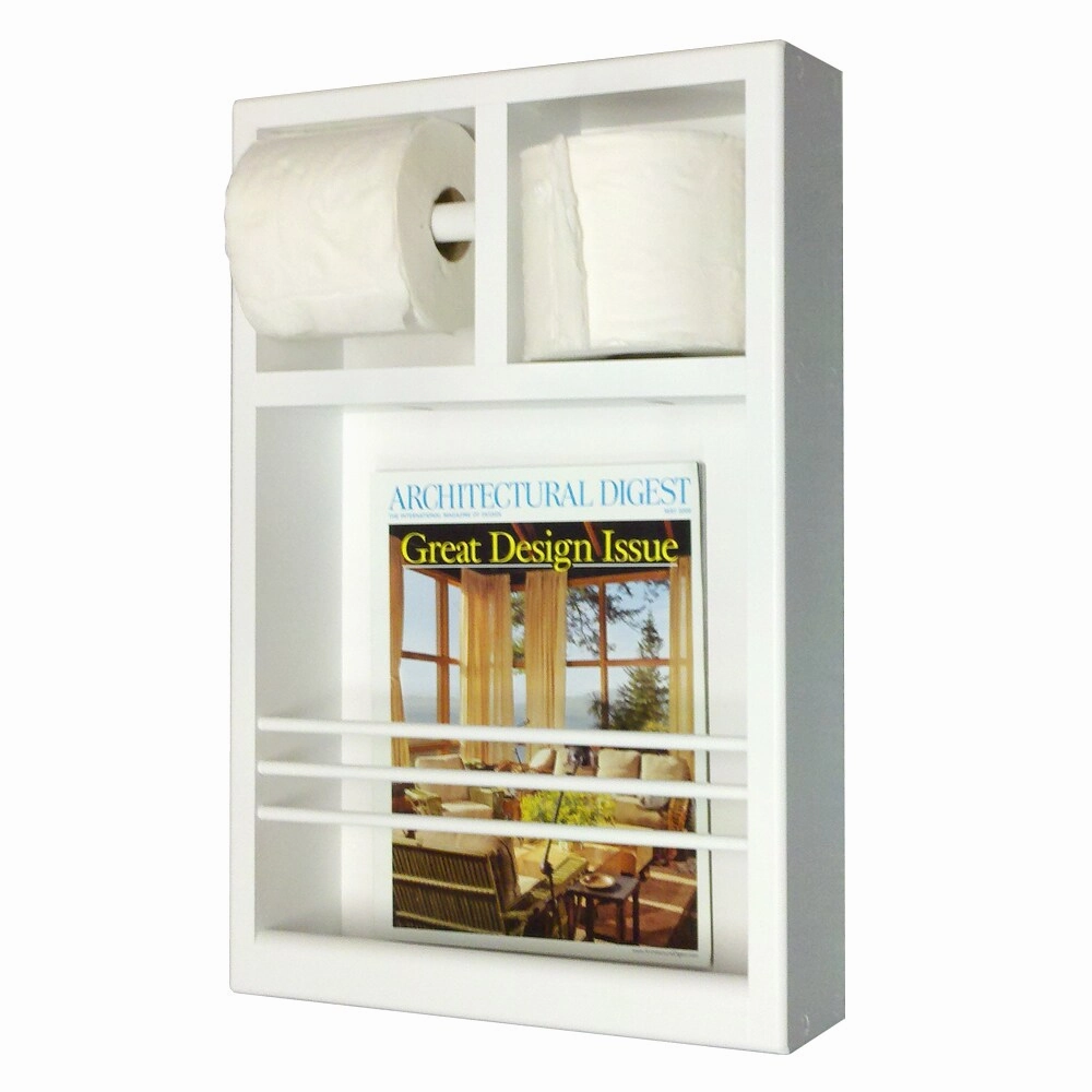 Key West Series 12 Surface Mounted Magazine Rack with Toilet Paper Holders Toilet Brush,Bathroom Cleaner