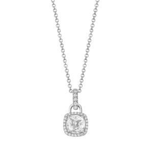 Kiki McDonough Diamond Mini Cushion White Topaz Pendant
