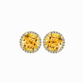 Kiki McDonough Grace Citrine And Diamond Stud Earrings