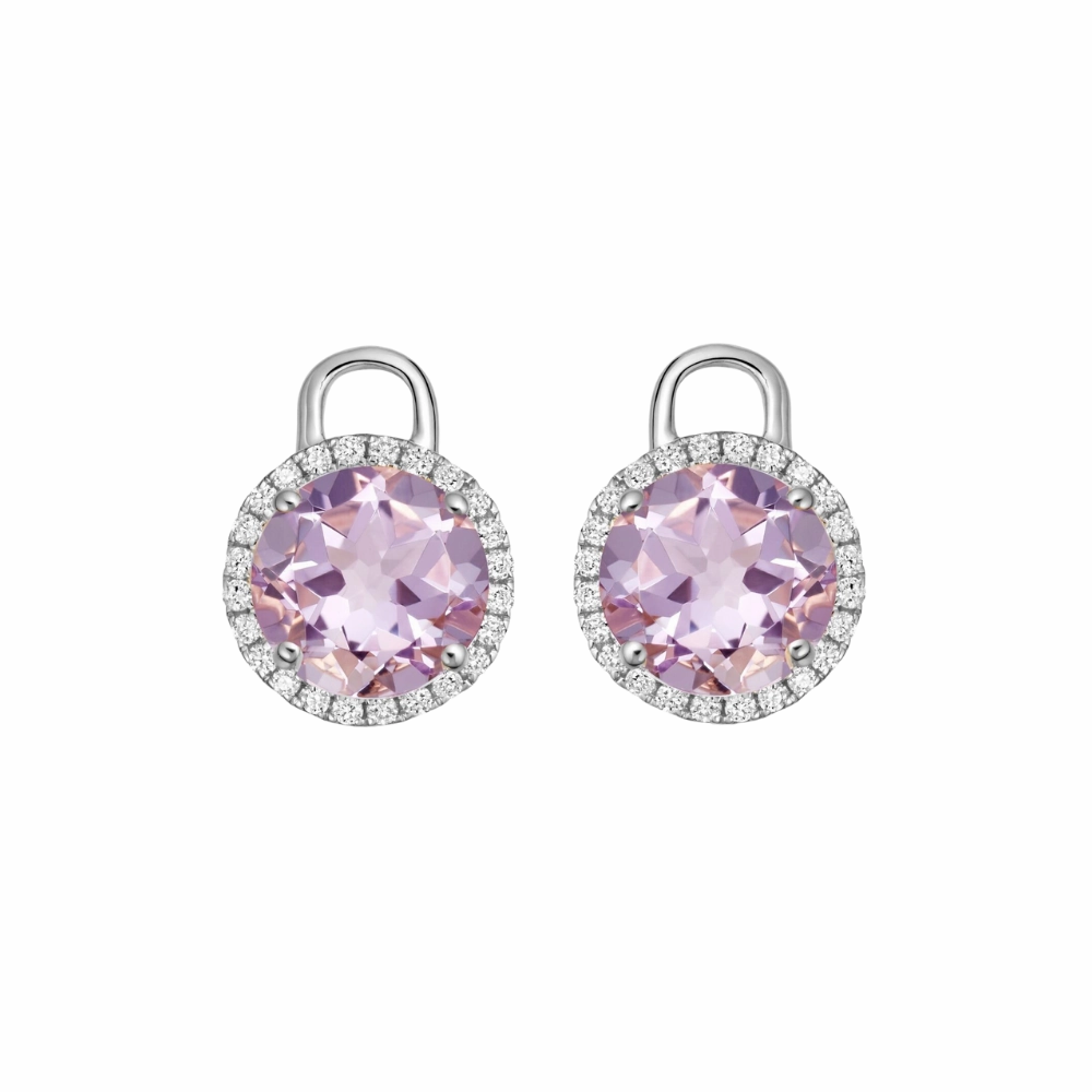 Kiki McDonough Grace Mini Lavender Amethyst and Diamond Drops
