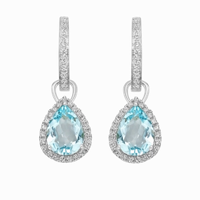 Kiki McDonough Grace Pear Blue Topaz and Diamond Earrings