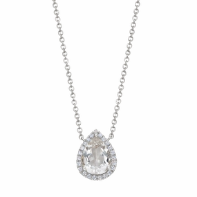 Kiki McDonough Grace Pear White Topaz and Diamond Necklace