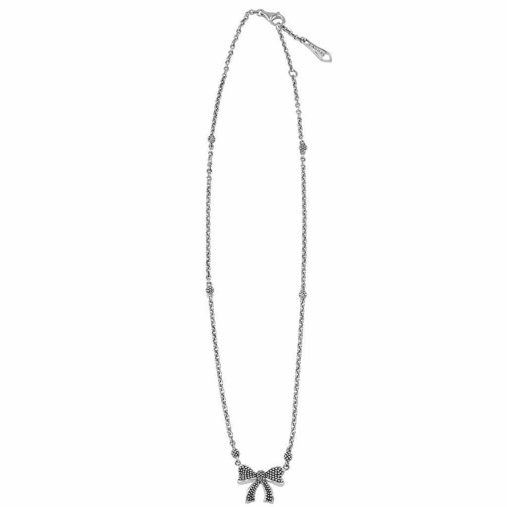 Kinder Childs First Caviar Bow Necklace