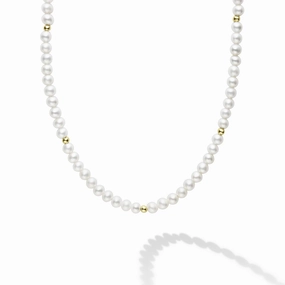 Kinder Childs First Gold Station Pearl Necklace