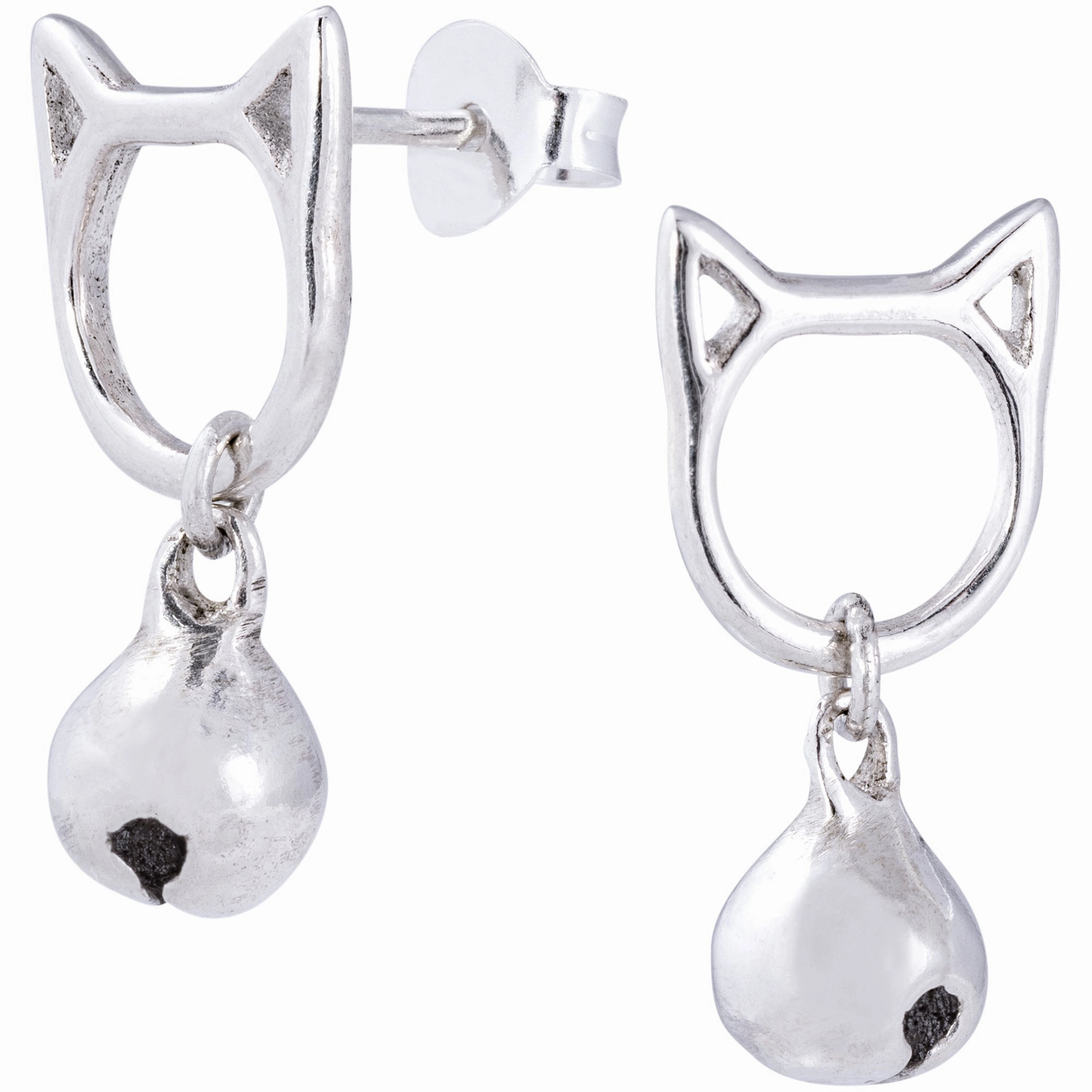 Kitty Bell Sterling Silver Earrings