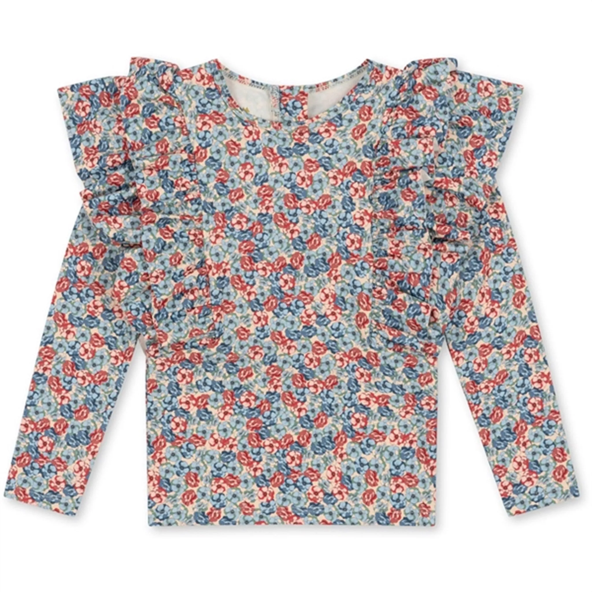 Konges Sljd Manuca Frill Swim Blouse Rosie Blue
