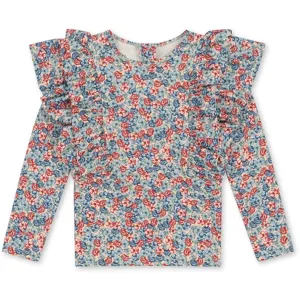 Konges Sljd Manuca Frill Swim Blouse Rosie Blue