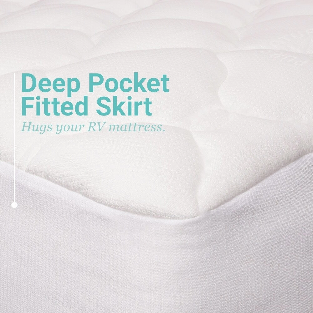 Kotter Home RV Rayon From Bamboo Mattress Pad with Fitted Skirt (For Recreational Vehicles)