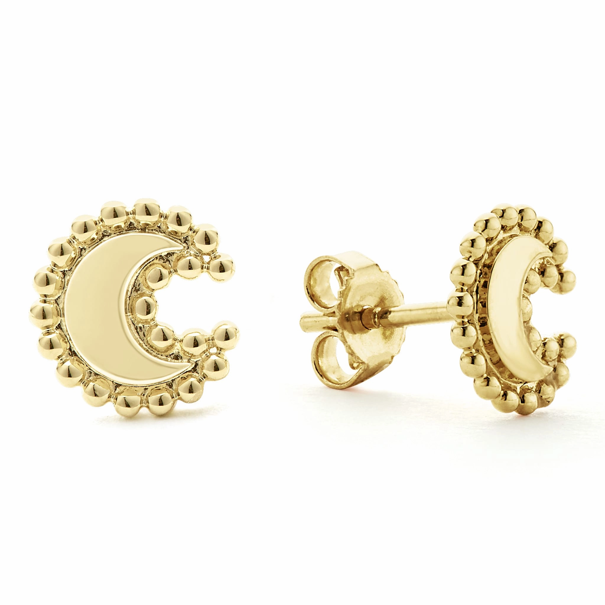 KSL 18K Gold Crescent Stud Earrings