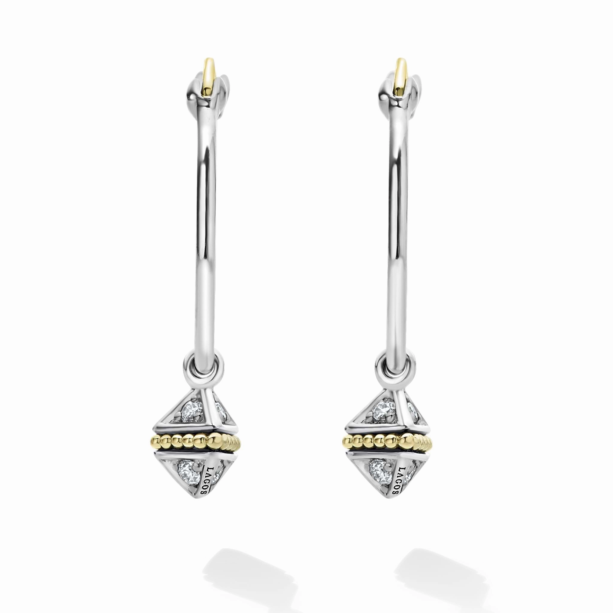 KSL Charm Diamond Hoop Earrings
