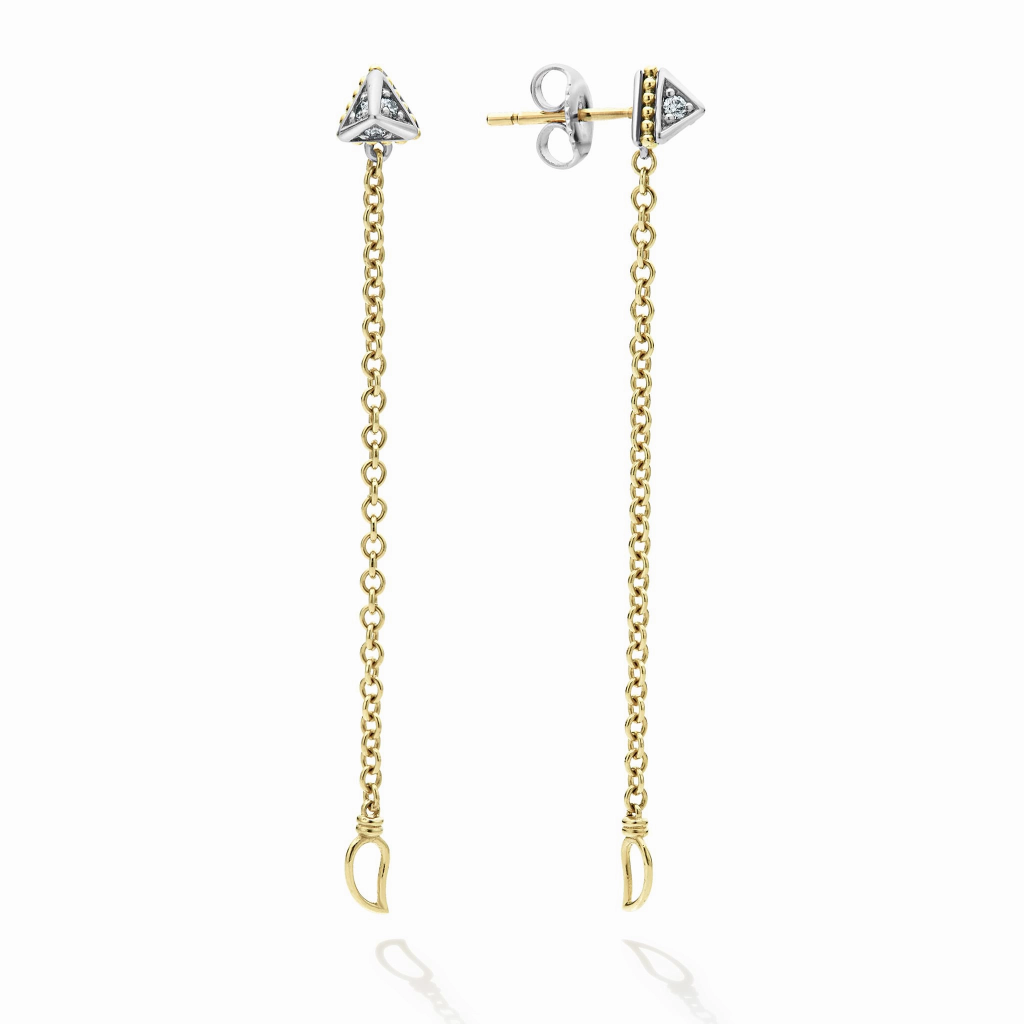 KSL Convertible Chain Diamond Stud Earrings