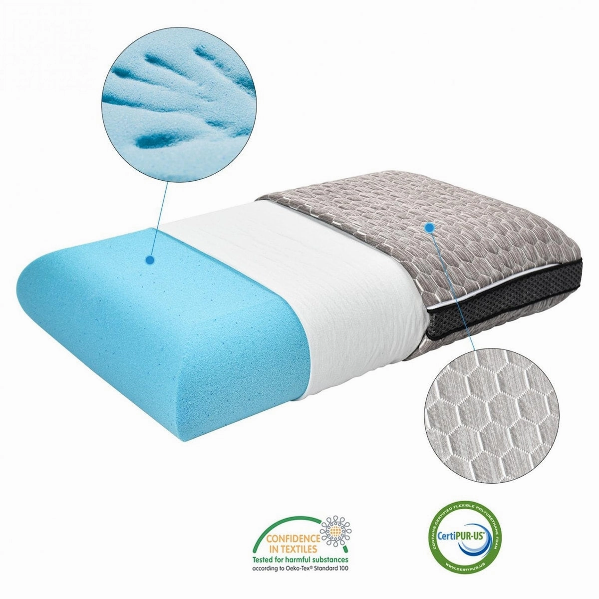 KUNPENG Hotel Quality Luxury Gel Pillows, Memory Foam Pillows, Soft and Supportive Pillows