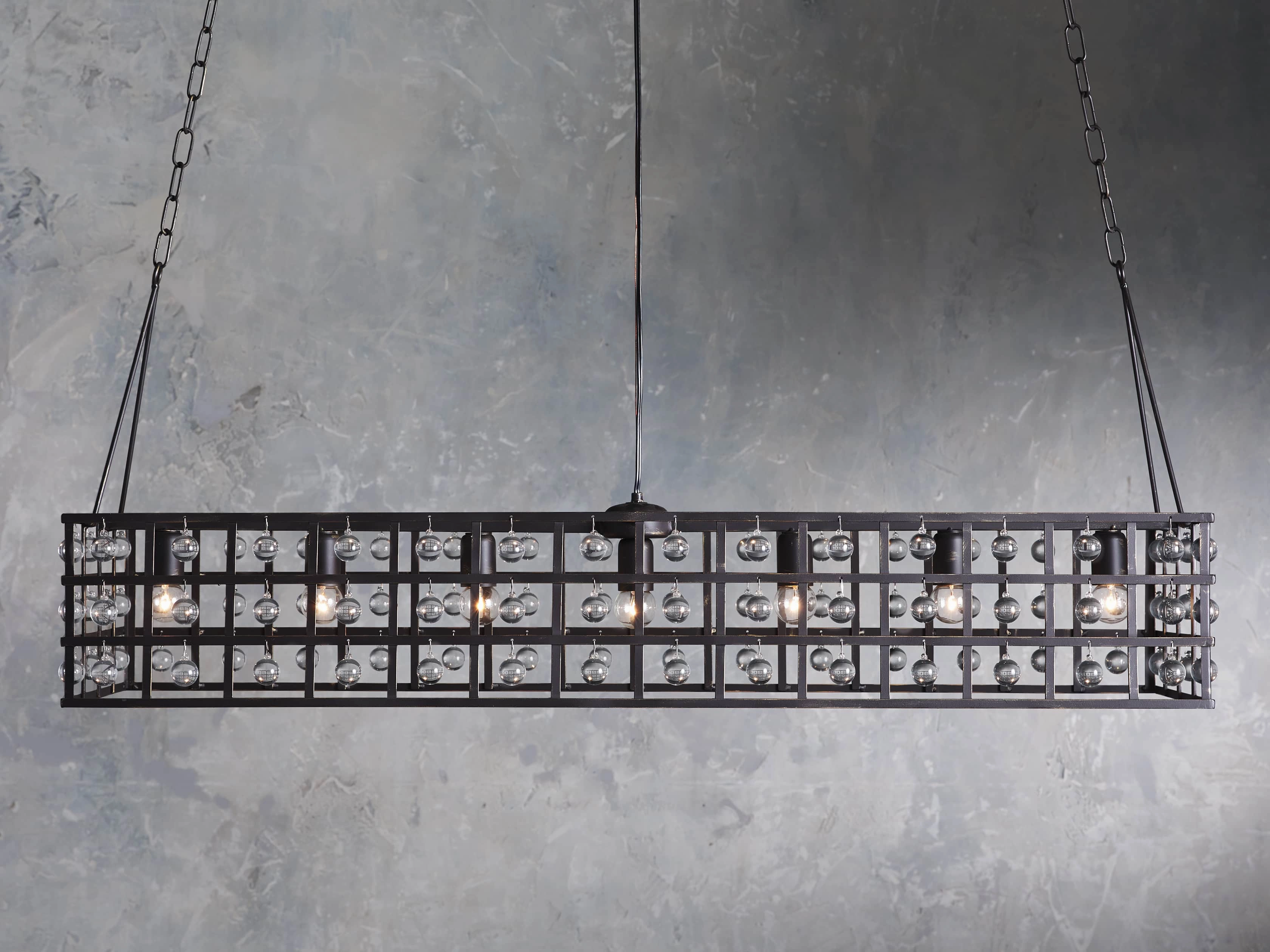 La Cage 50" Rectangular Chandelier in Bronze Lighting,home lighting fixtures