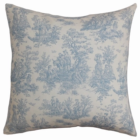 Lalibela Toile Euro Sham Baby Blue pillowcases,cotton pillow covers,bed linen