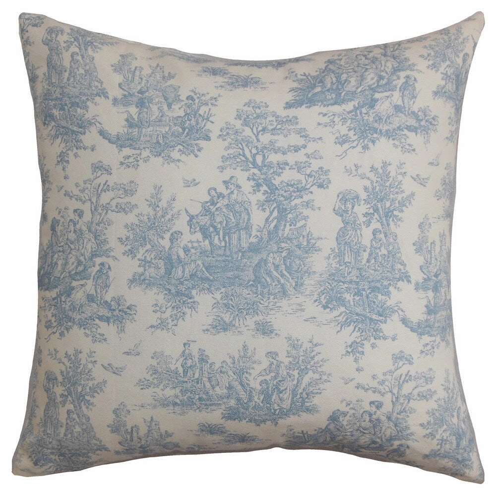 Lalibela Toile Euro Sham Baby Blue pillowcases,cotton pillow covers,bed linen