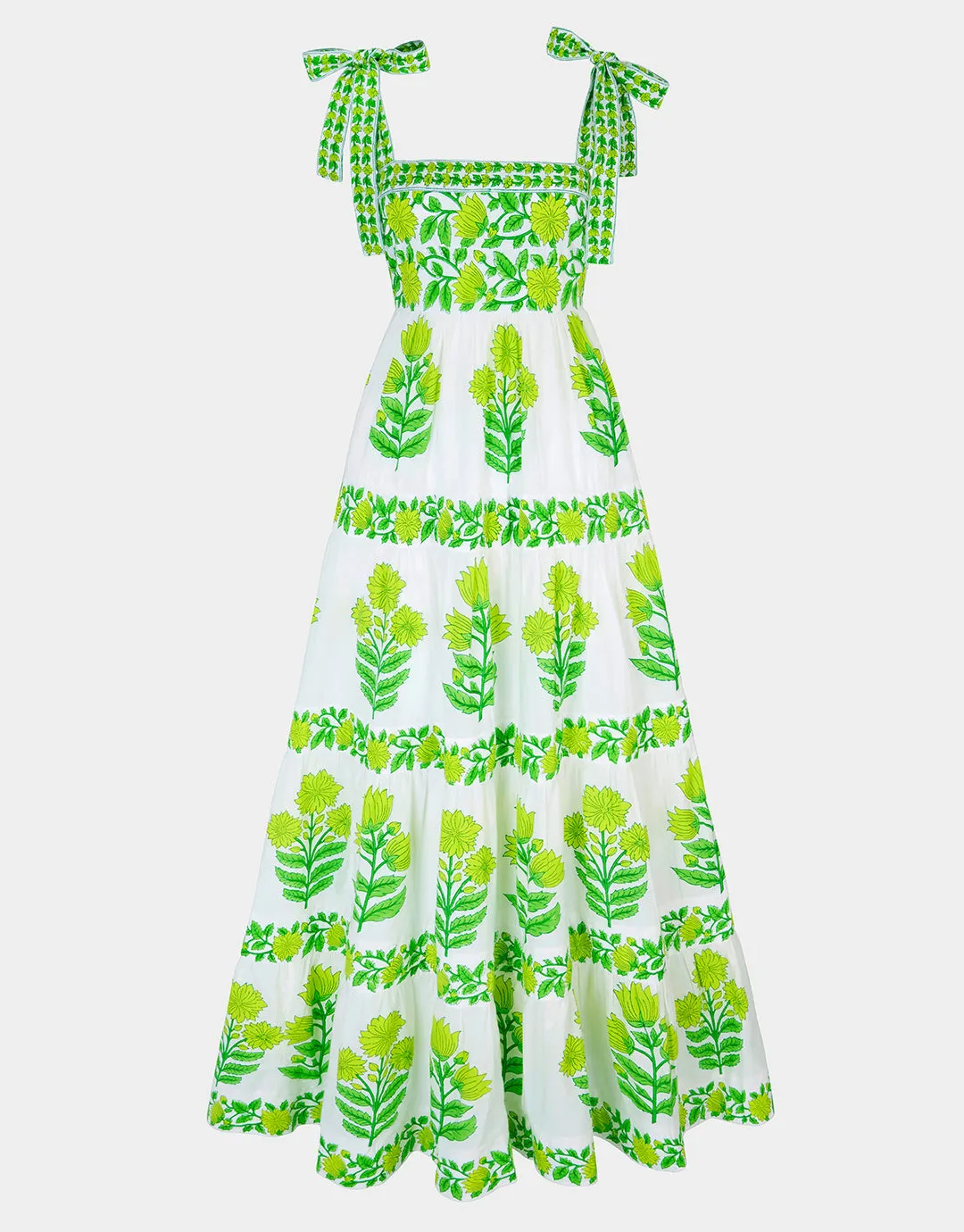 Lara Dress - Lime Botanics