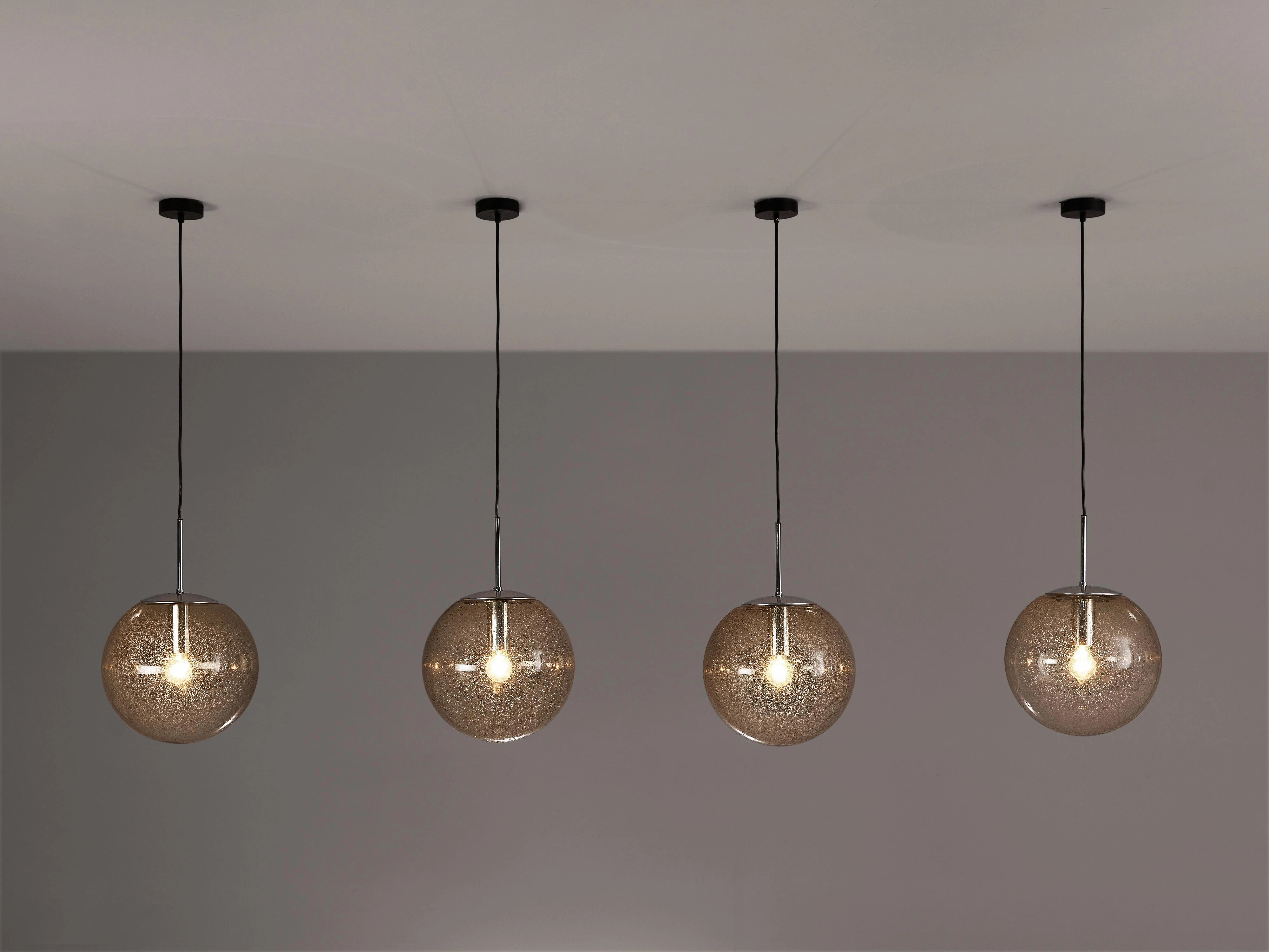 Large Pendants in Smoked Glass and Chrome Knife Set,Kitchen Knives