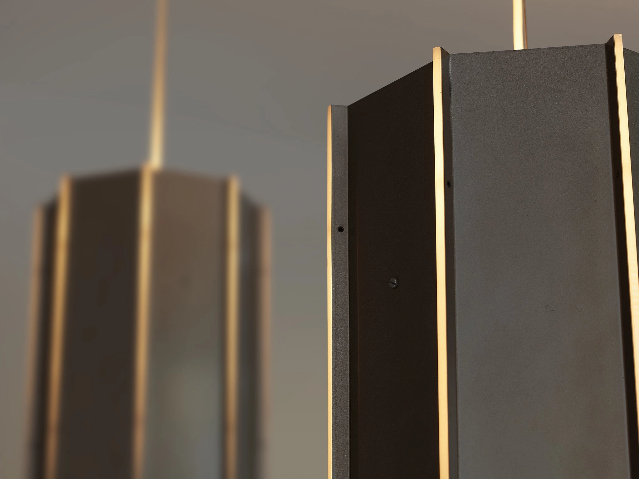 Large RAAK Pendants Model 'B-1011' in Aluminum and Perspex