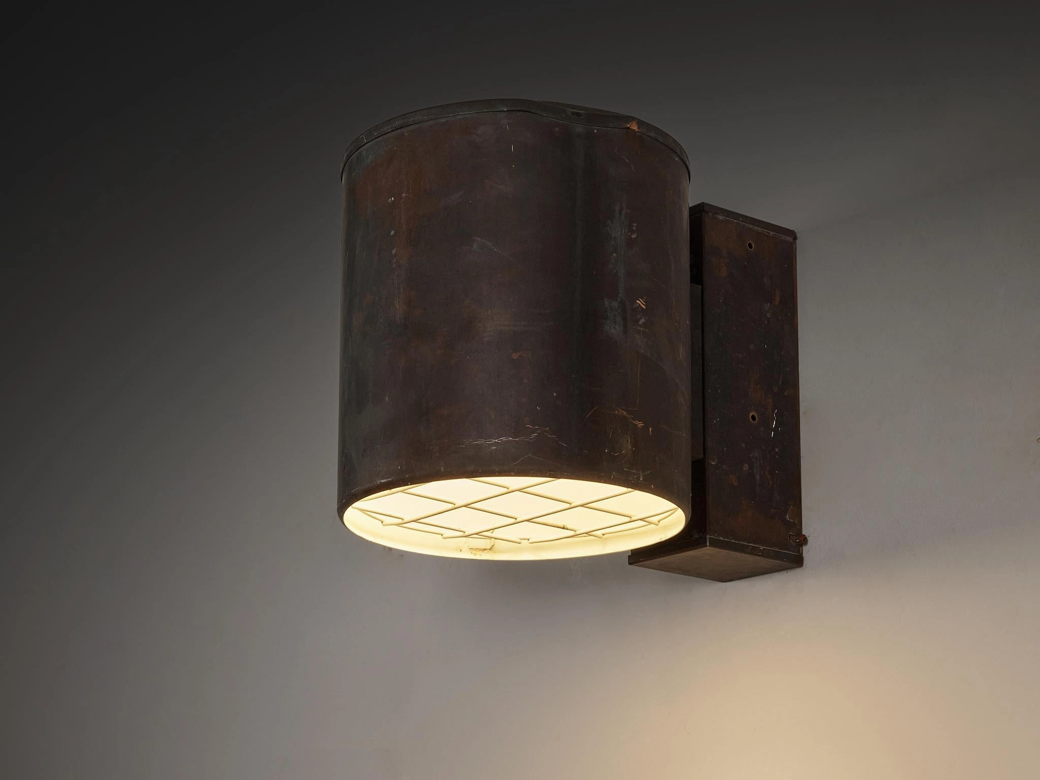 Large Swedish Wall Lights in Patinated Copper