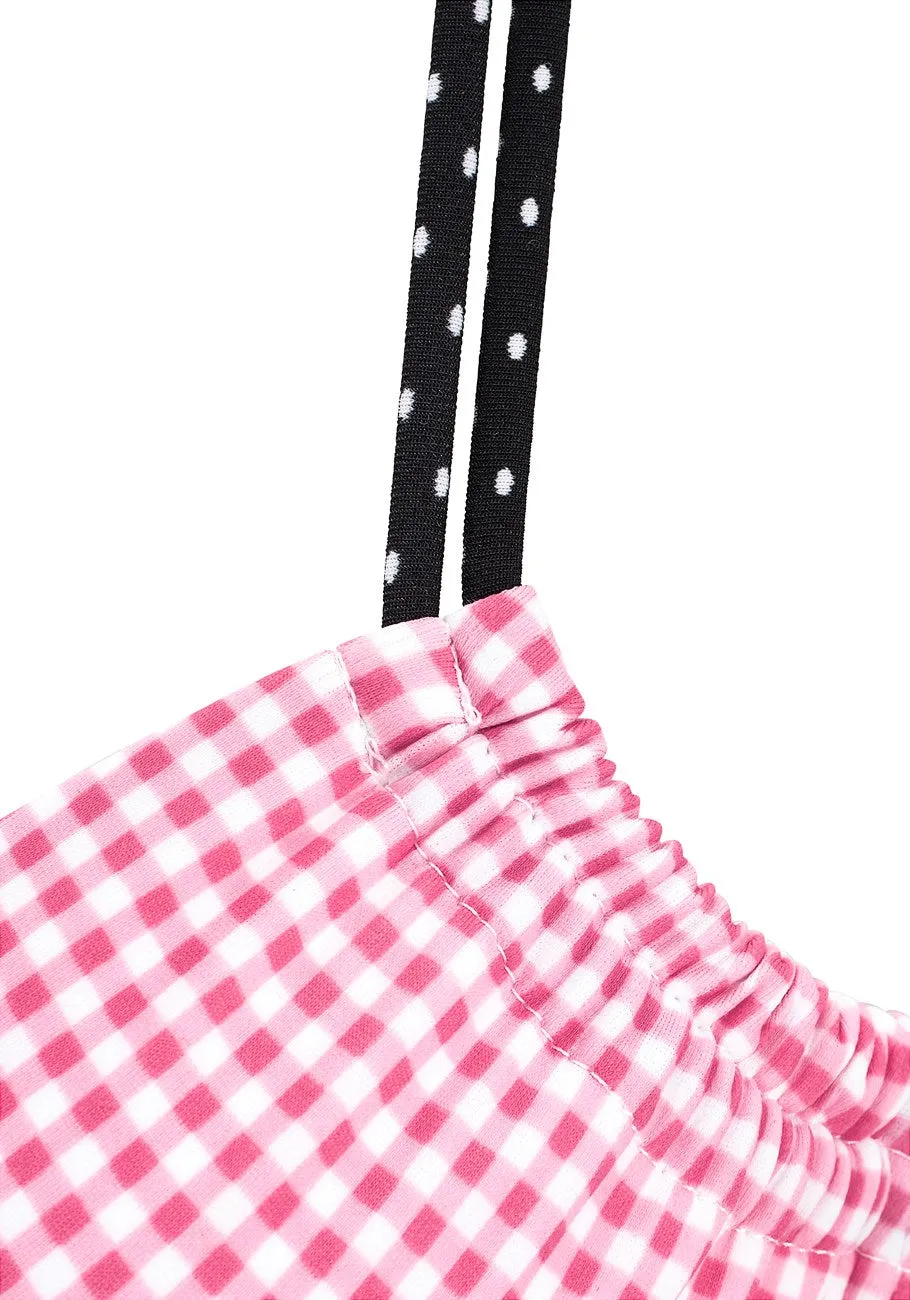 LASCANA Women's Gingham Underwire Bikini Top