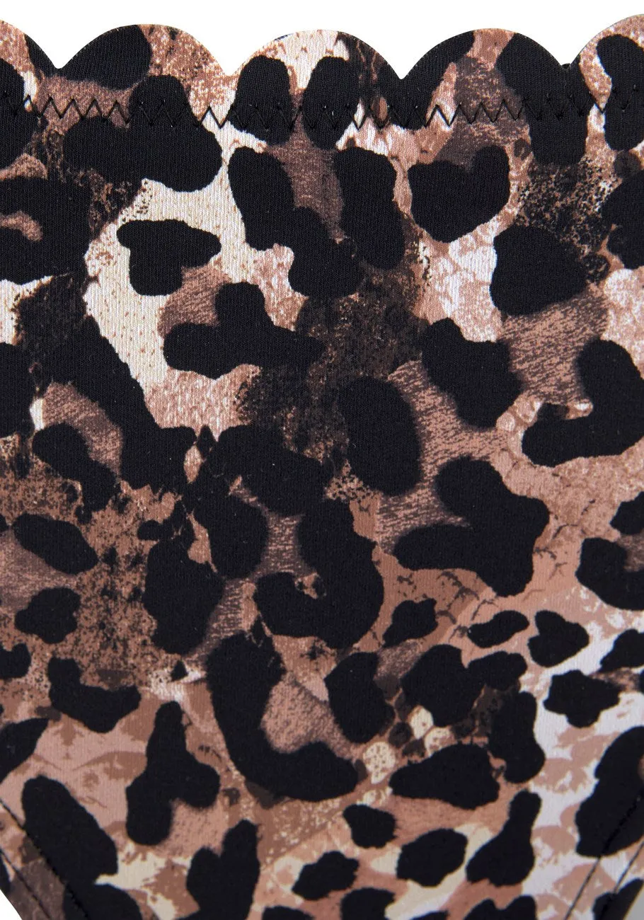 LASCANA Women's Leopard Print Underwire Bikini Top