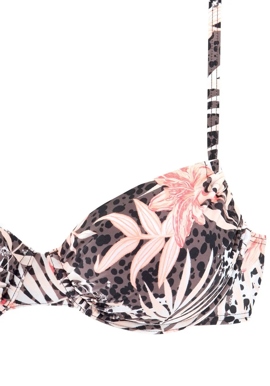 LASCANA Women's Mixed Print Underwire Bikini Top