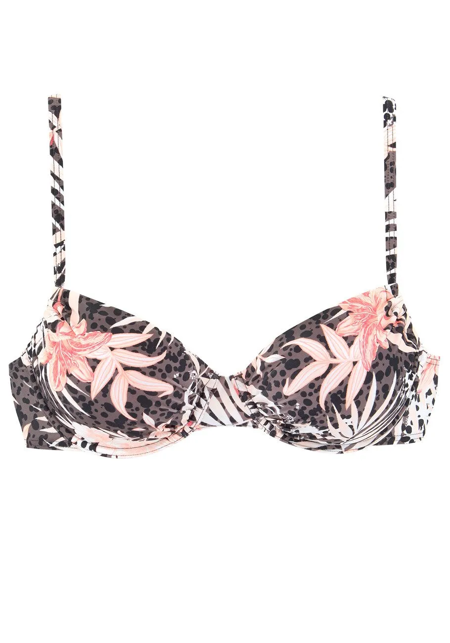 LASCANA Women's Mixed Print Underwire Bikini Top