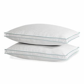 Lauren Ralph Lauren Diamond Jacquard Extra Firm Density, Set of 2 - White/Blue Cord pillows,bed pillow,sleeping cushion