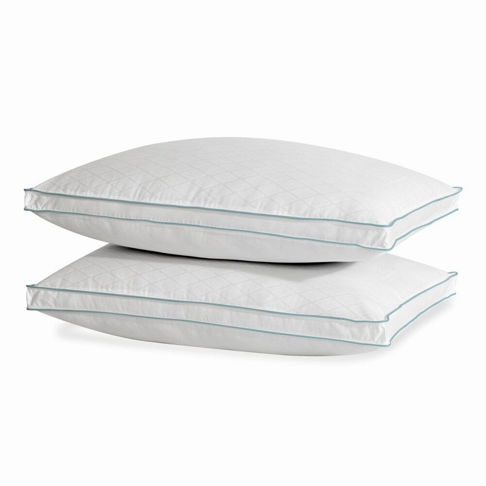 Lauren Ralph Lauren Diamond Jacquard Extra Firm Density, Set of 2 - White/Blue Cord pillows,bed pillow,sleeping cushion