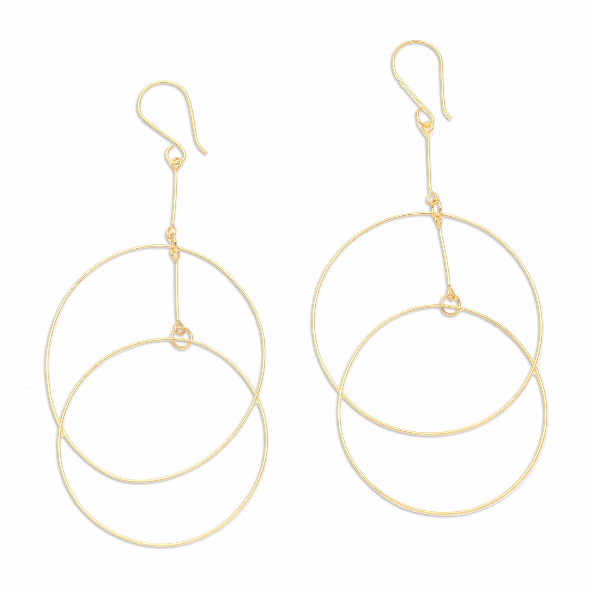 Layer Cake Handcrafted Gold-Plated Dangle Earrings