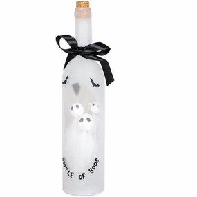 LED Light Up Bottle of Boos with Ghosts Decorative Mirror,Home Decor Mirror