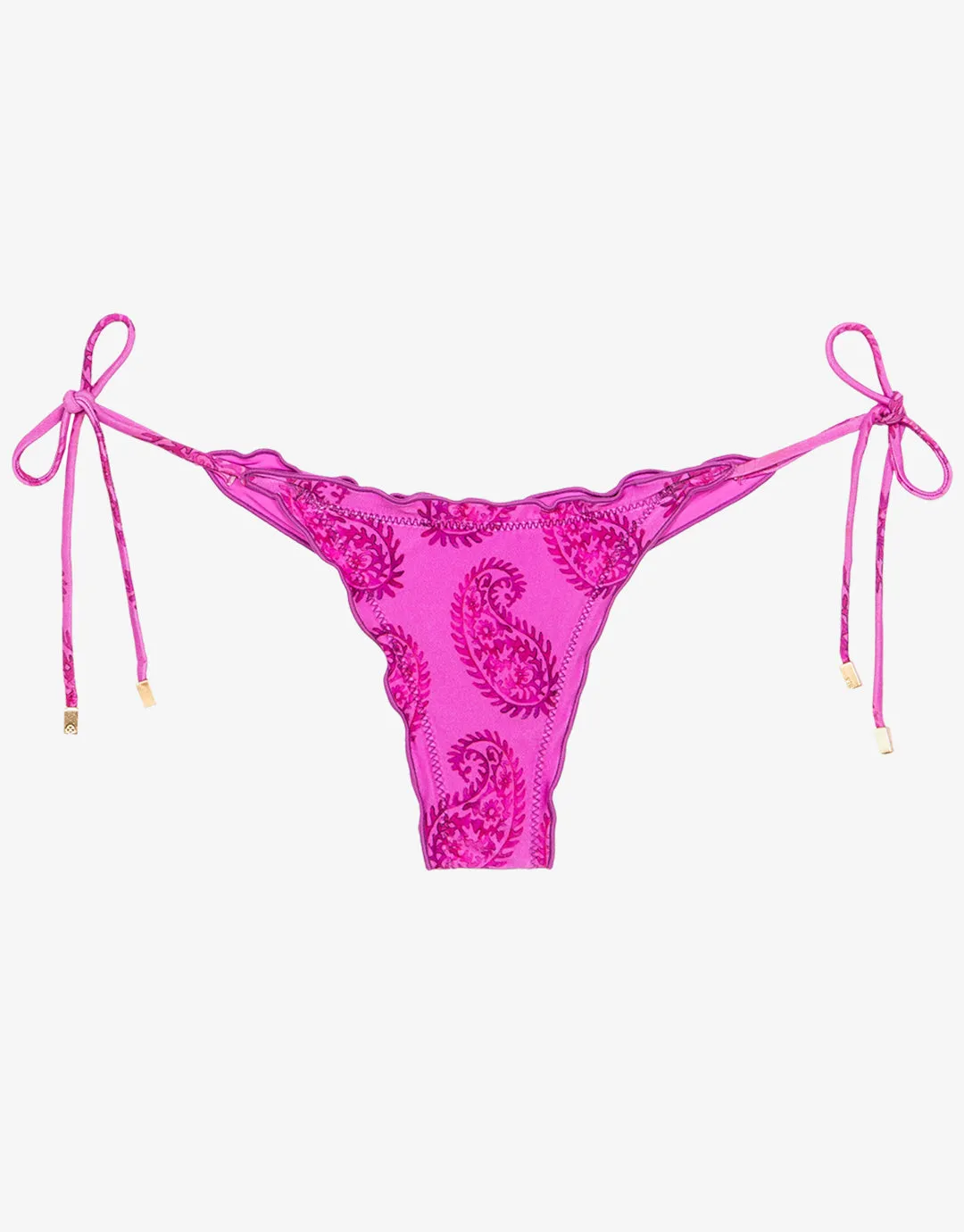 Leela Ripple Tie Bikini Pant - Pink
