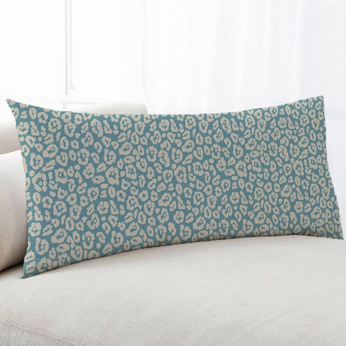 LEOPARD PRINT LIGHT BLUE Body Pillow By Kavka Designs - Light Blue