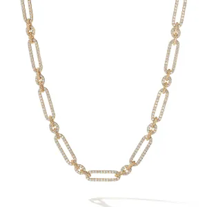 Lexington Chain Necklace in 18K Yellow Gold with Full Pave Diamonds