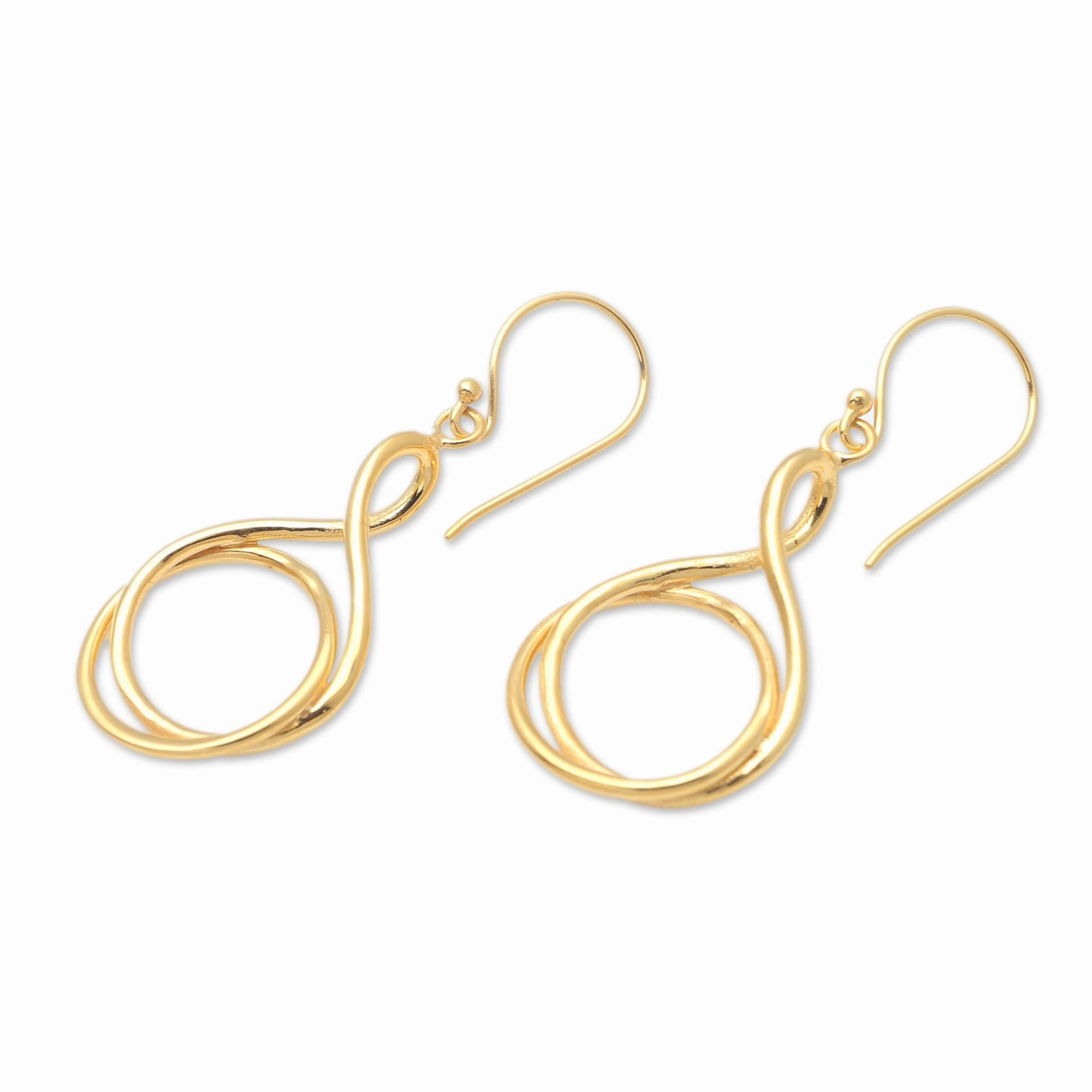 Life Path Handmade Gold-Plated Brass Dangle Earrings