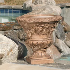 Light Brown Roman Style Urn Planter - NH862712 patio chairs, outdoor seating