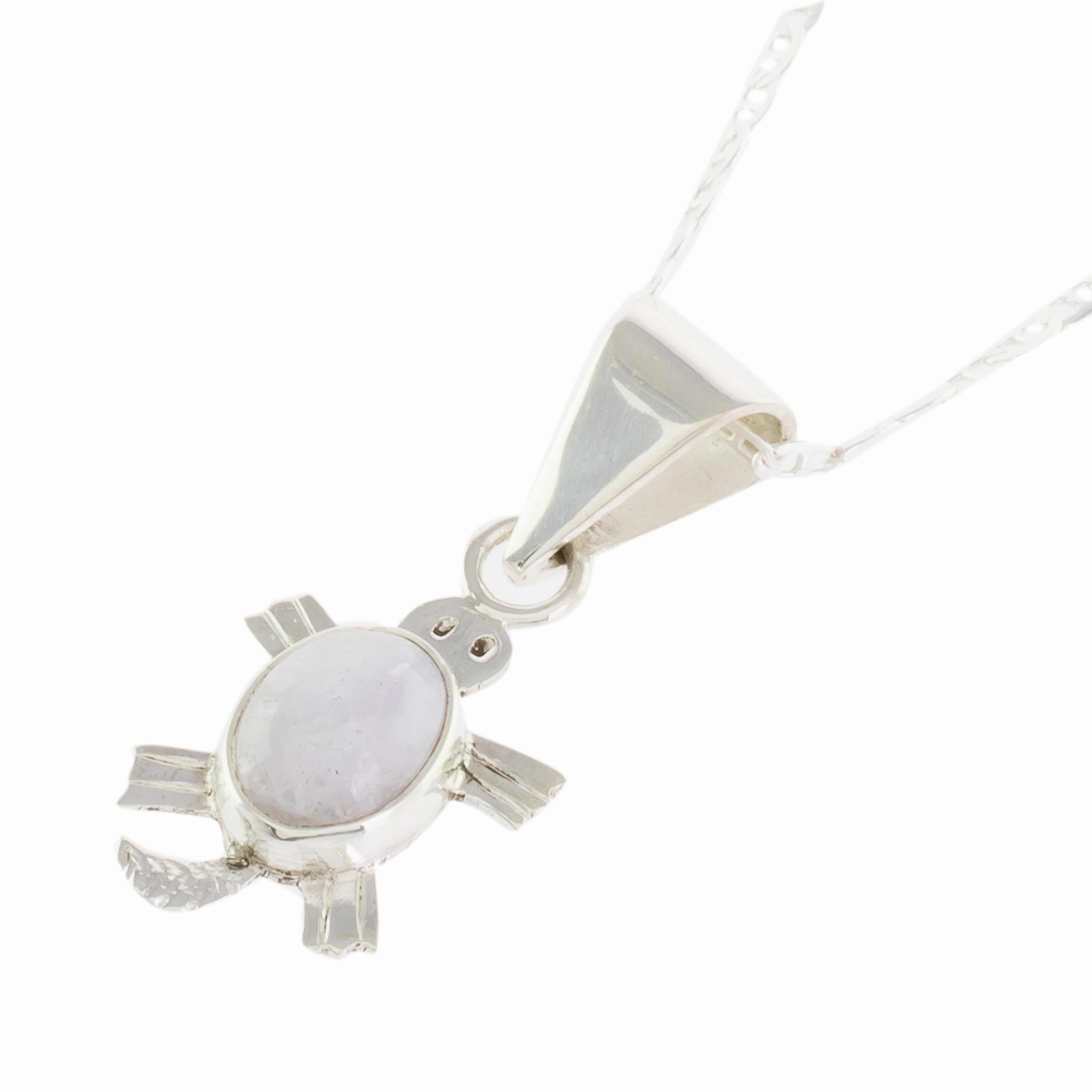 Lilac Marine Turtle Artisan Crafted Lilac Jade Turtle Necklace
