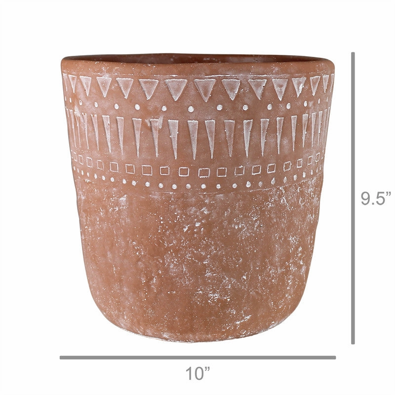 Lima Cachepot, Cement, Terra Cotta - Lrg
