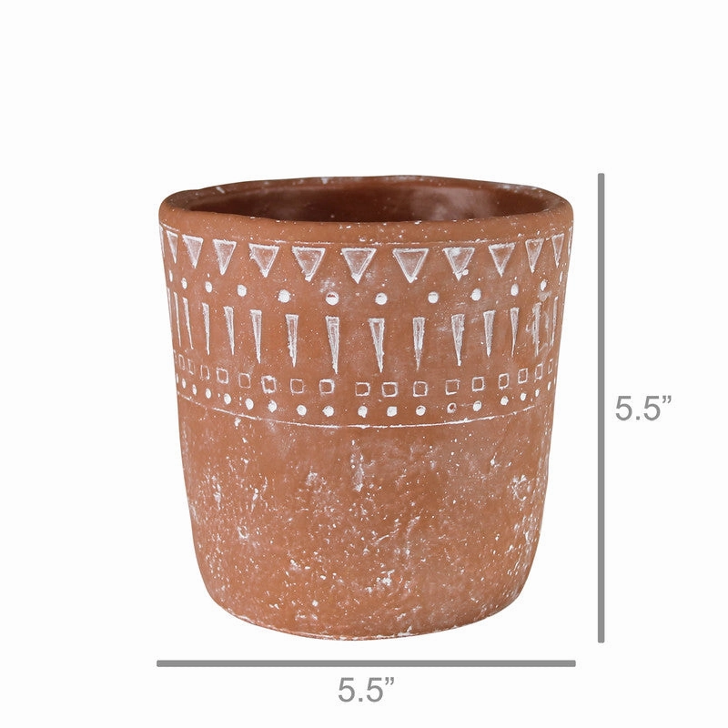 Lima Cachepot, Cement, Terra Cotta - Sm