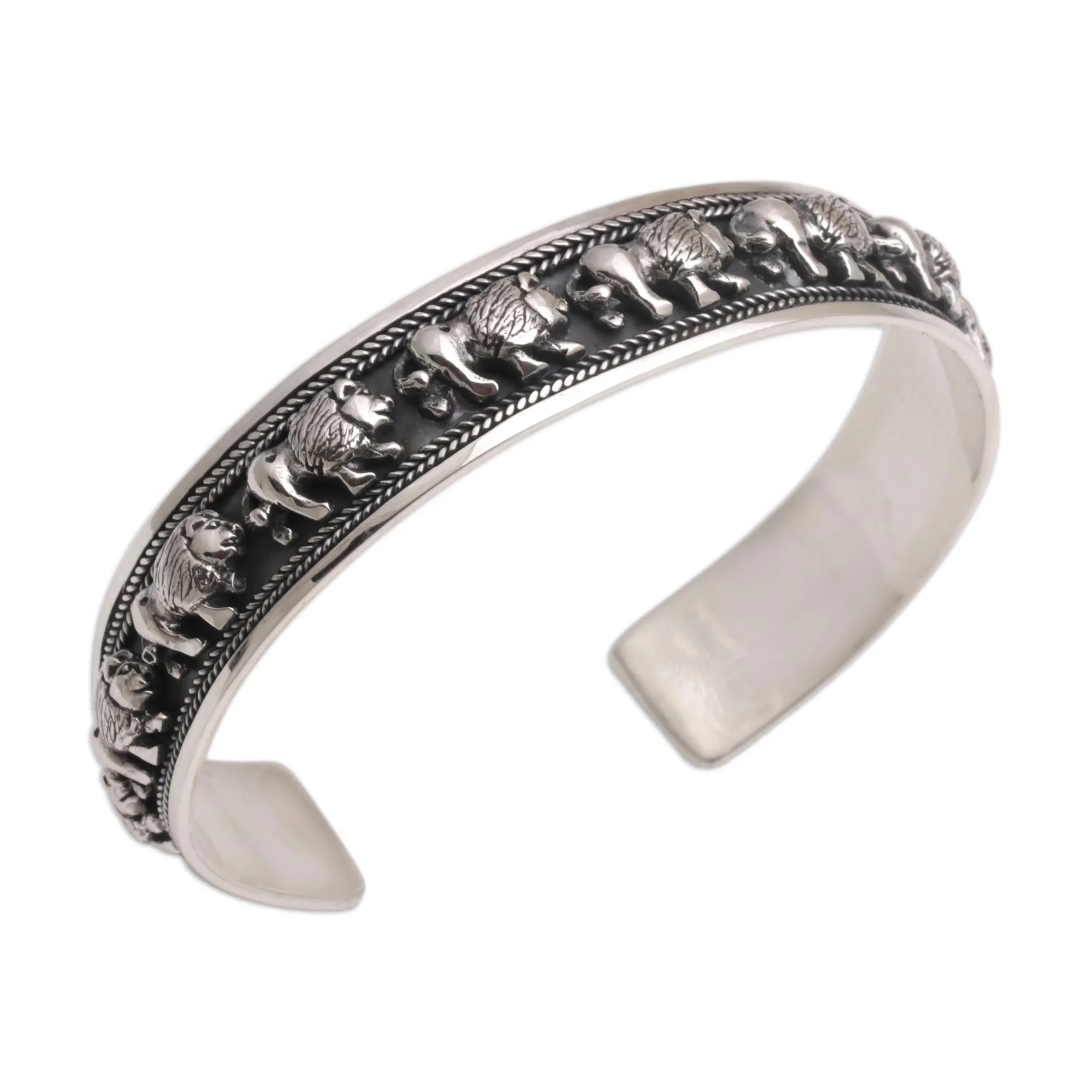 Lion Parade Silver Cuff Bracelet